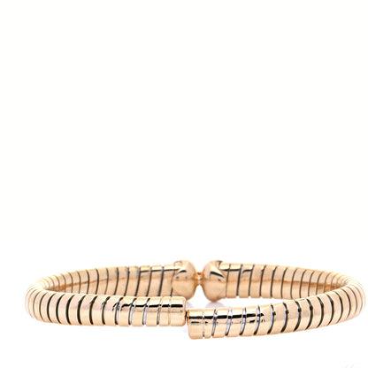 Bulgari 18K Yellow Gold Stainless Steel Tubogas Cuff Bracelet 3 of 8