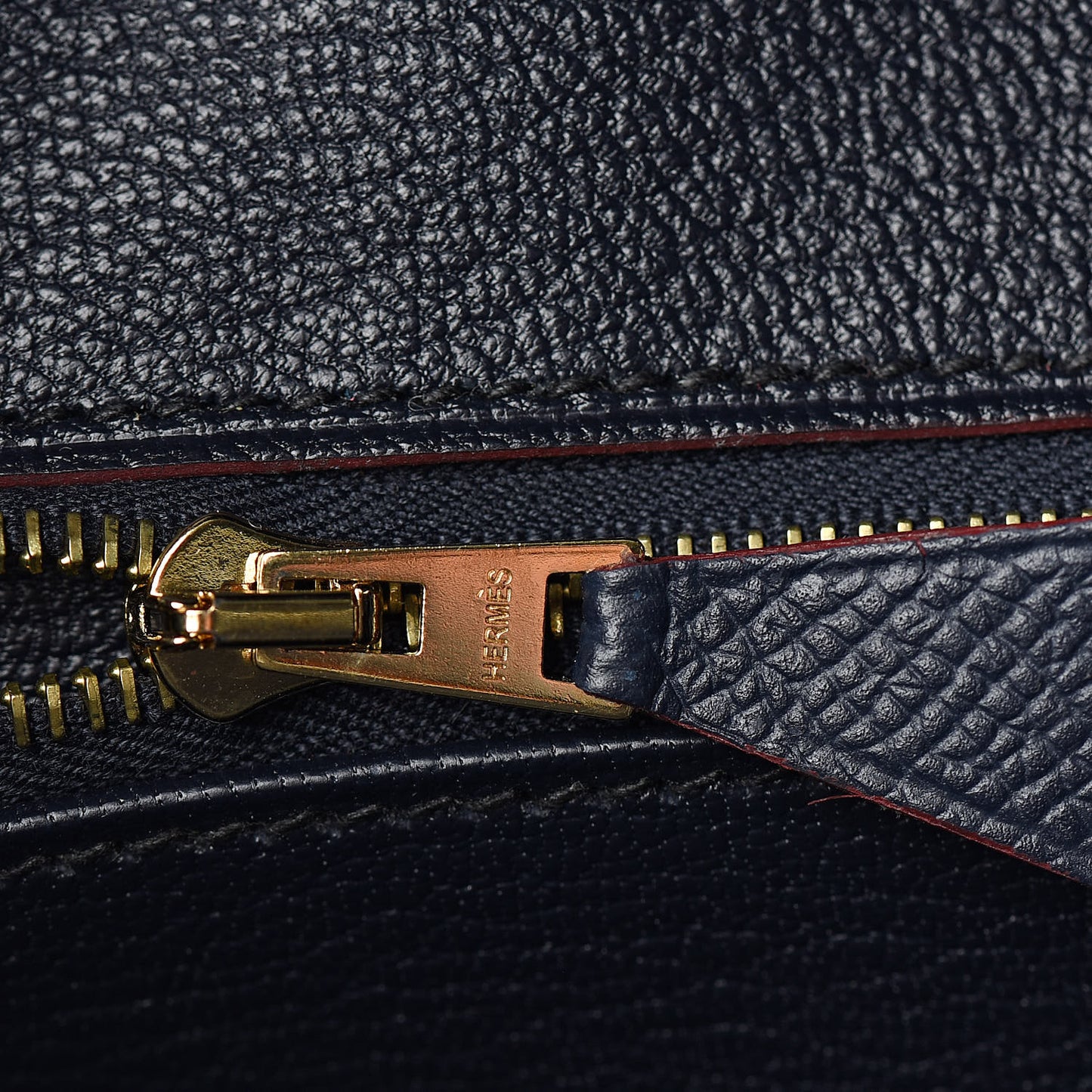 Epsom Contour Birkin 25 Bleu Indigo Rouge H