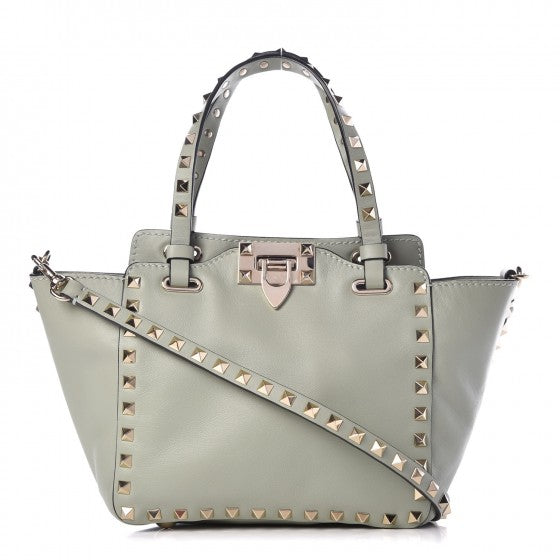 Vitello Mini Rockstud Tote Watergreen