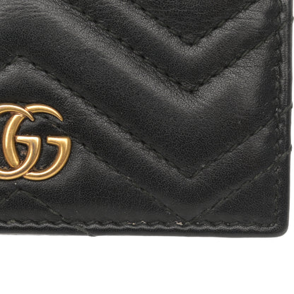 Gucci Calfskin Matelasse GG Marmont Card Case Wallet Black 9 of 10