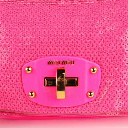 Miu Miu Sequined Crossbody Bag Pink 13 of 13