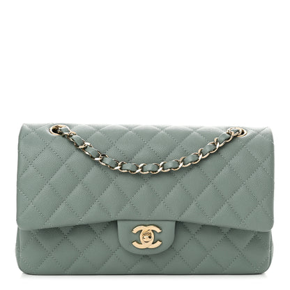 Chanel Caviar Quilted Medium Double Flap Dark Green 1 of 11