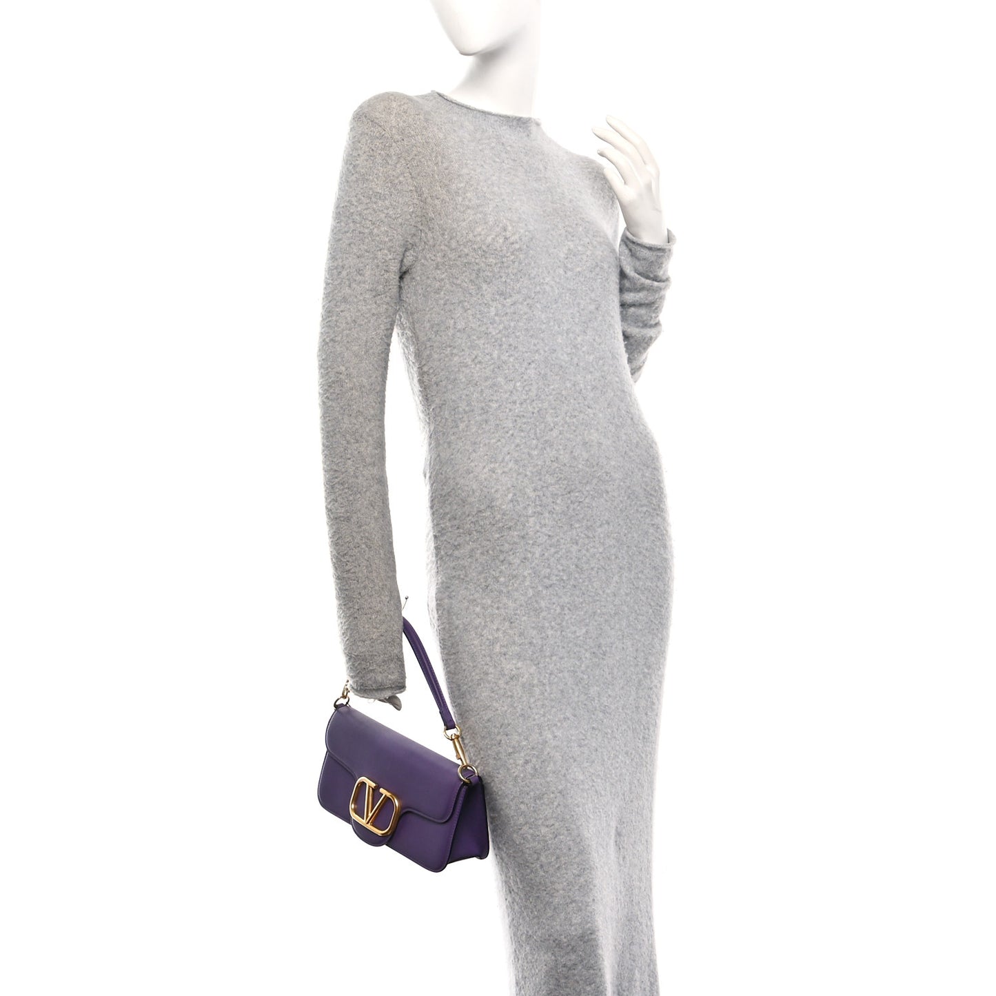 Calfskin Vlogo Loco Shoulder Bag Glicine