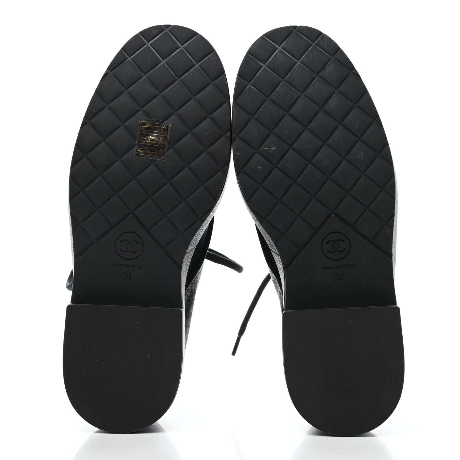 Chanel Goatskin Pearl Lace Up CC Short Boots 38 Black 5 of 8