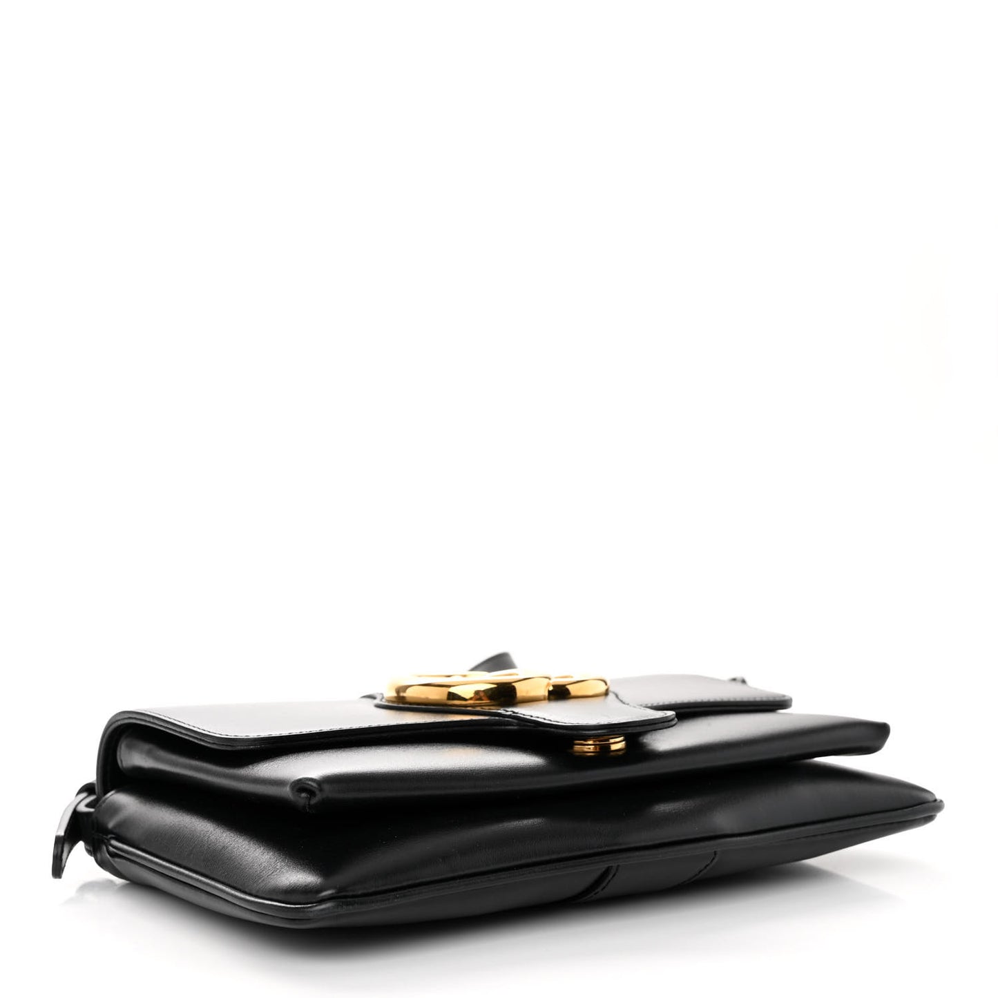 Vitello Palmellato Lux Small Arli Flap Shoulder Bag Black