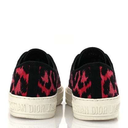 Christian Dior Canvas Leopard Embroidered Womens Walk N Dior Low Top Sneakers 37.5 Framboise 6 of 15