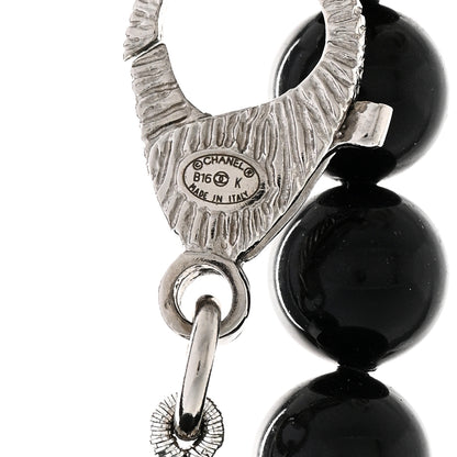 Chanel Pearl Crystal CC Camellia Necklace Ruthenium Black 5 of 5