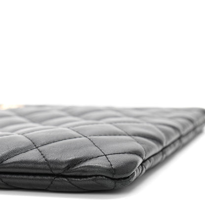 Chanel Lambskin Quilted Medium Cosmetic Case Black 9 of 9