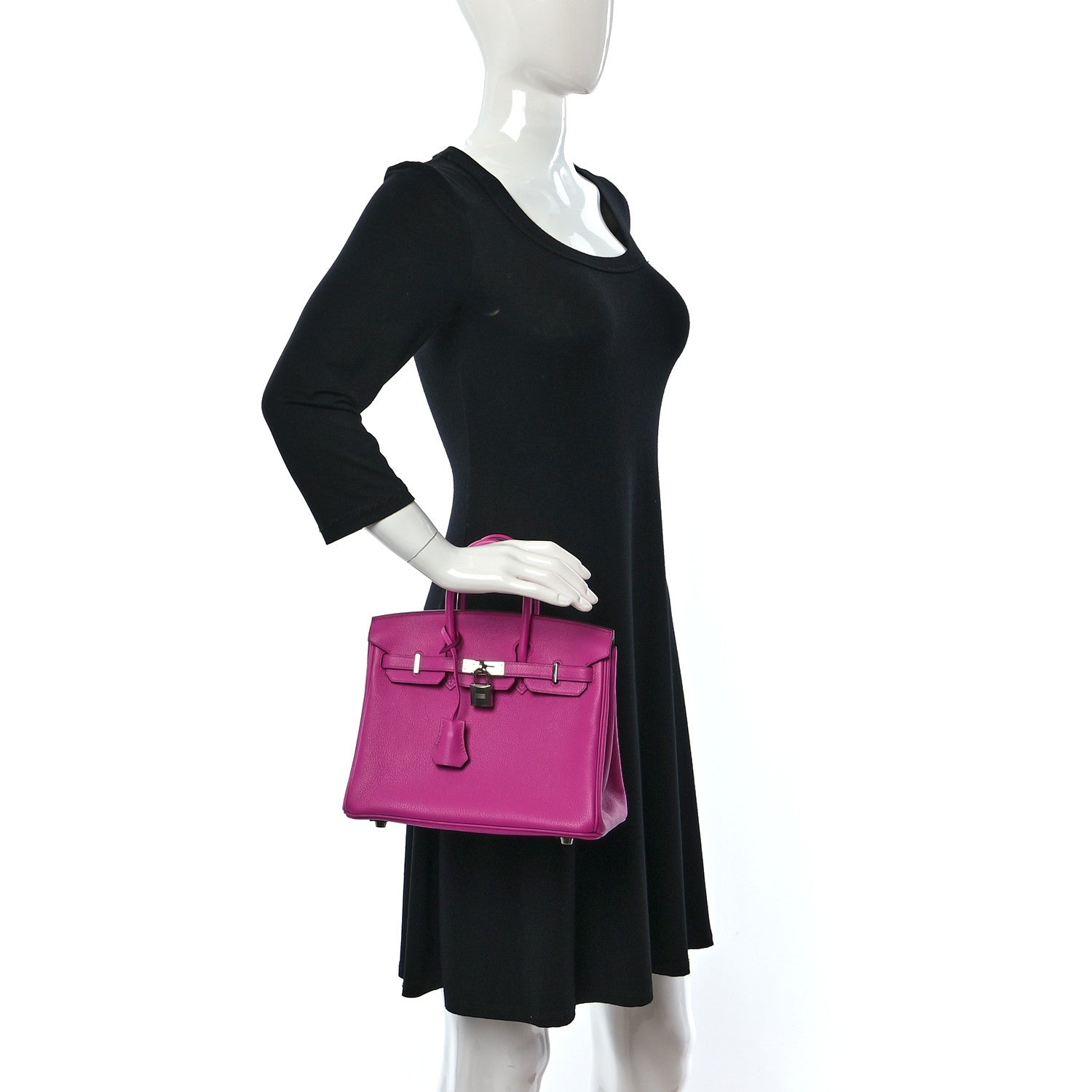 Hermes Taurillon Novillo Verso Birkin 25 Magnolia Rouge Casaque 2 of 11