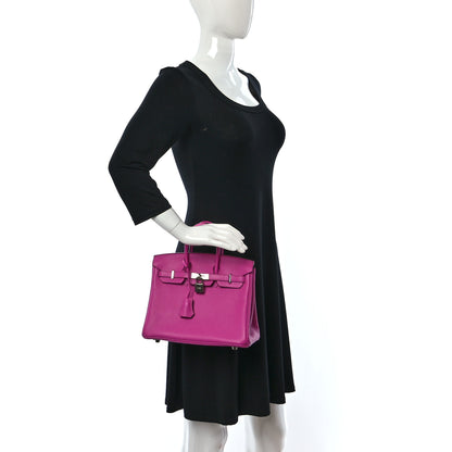 Hermes Taurillon Novillo Verso Birkin 25 Magnolia Rouge Casaque 2 of 11