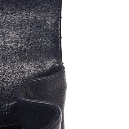 Saint Laurent Sheepskin Matelasse Chevron Monogram Large College Satchel Navy Blue 17 of 19