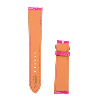 Hermes Shiny Porosus Crocodile Watch Strap Framboise 2 of 5
