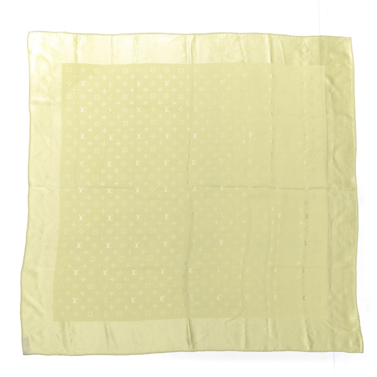 Silk Monogram Monaco Square Scarf Green