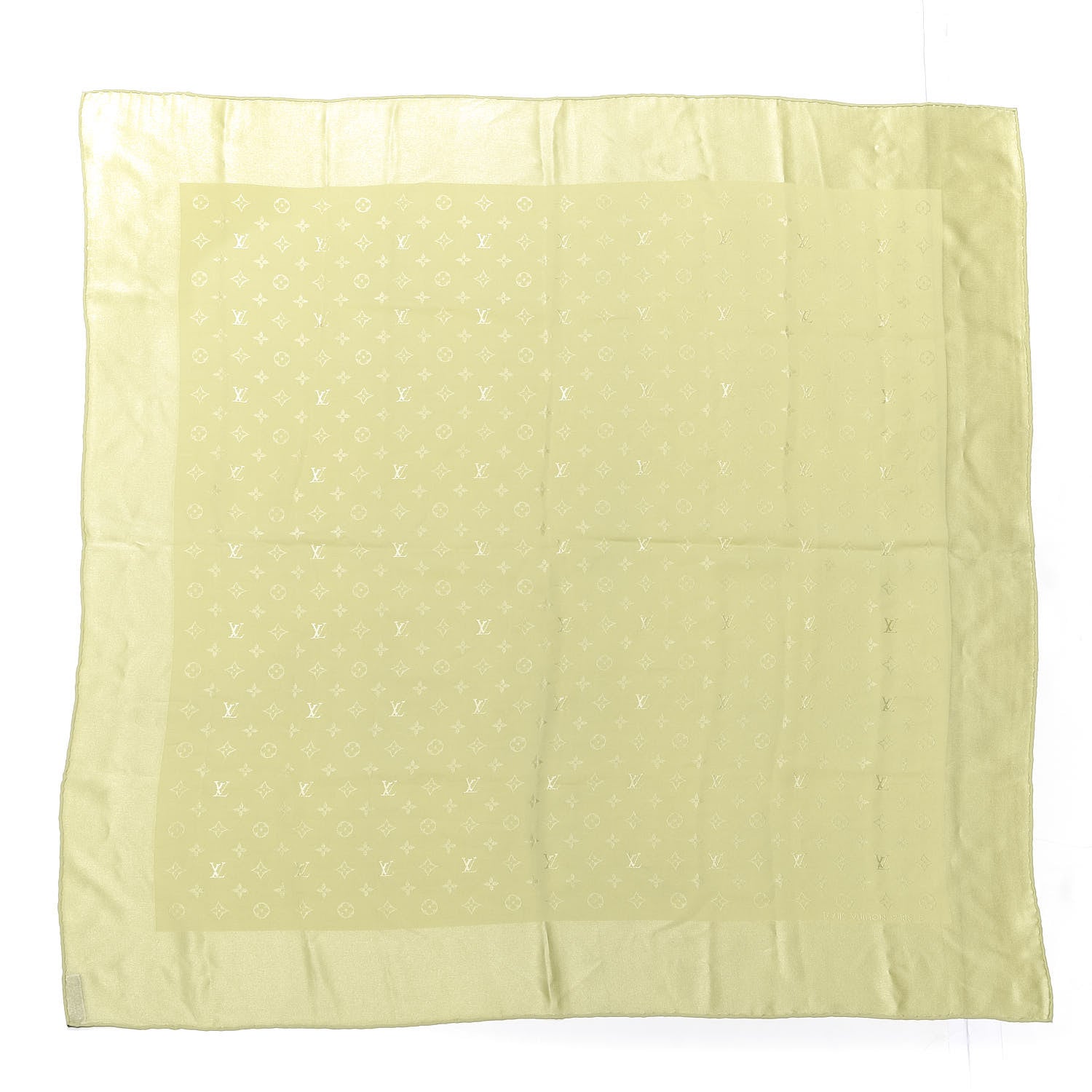 Louis Vuitton Silk Monogram Monaco Square Scarf Green 1 of 3