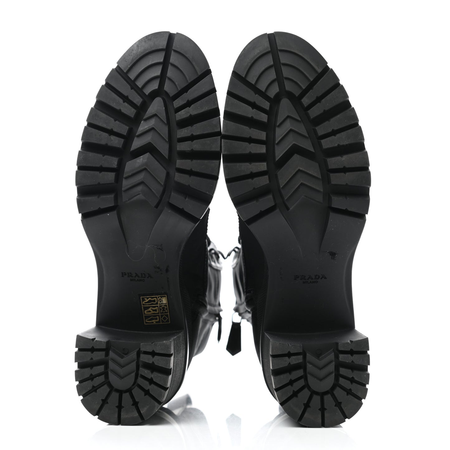 Spazzolato Re-Nylon Metal Triangle Logo Lace Up 85mm Boots 38 Black