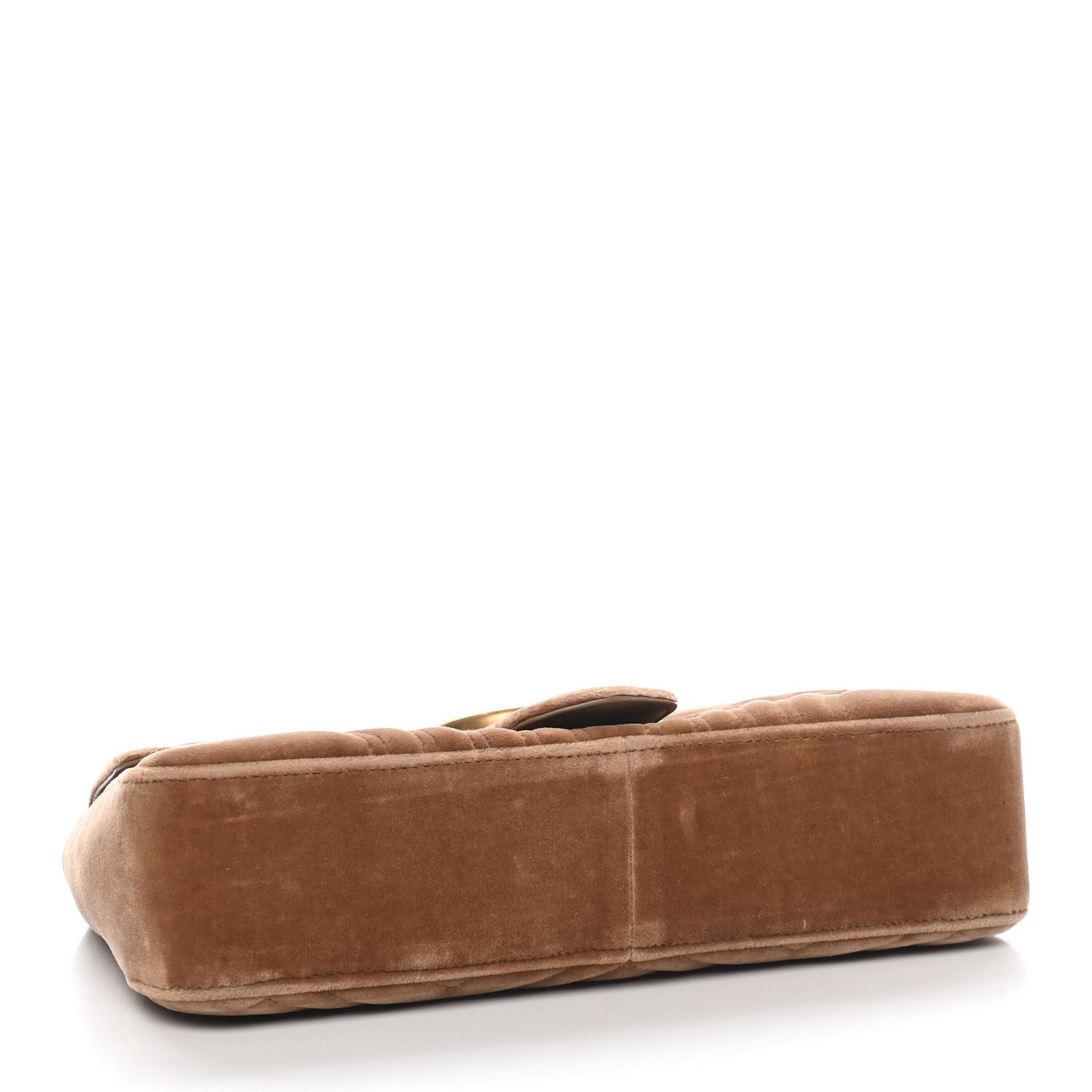 Velvet Matelasse Medium GG Marmont Shoulder Bag Taupe
