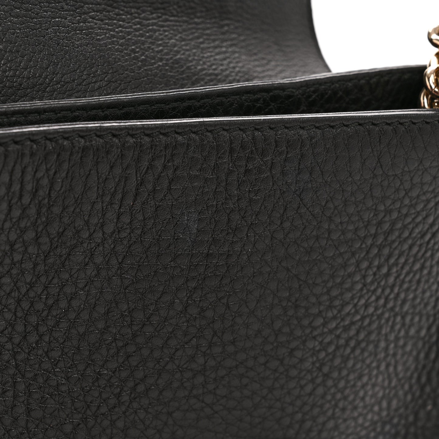 Pebbled Calfskin Small Soho Flap Crossbody Black