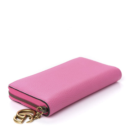 Gucci Cellarius Calfskin GG Marmont Charm Zip Around Wallet Pink Tropical Flower 4 of 8