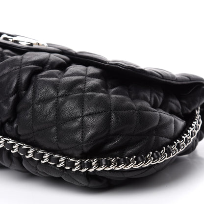 Chanel Washed Lambskin Quilted Large Chain Around Messenger Black 7 of 10