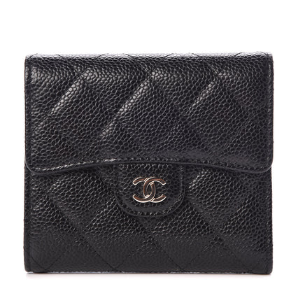 Chanel Caviar Quilted Compact Flap Wallet Black 1 of 8