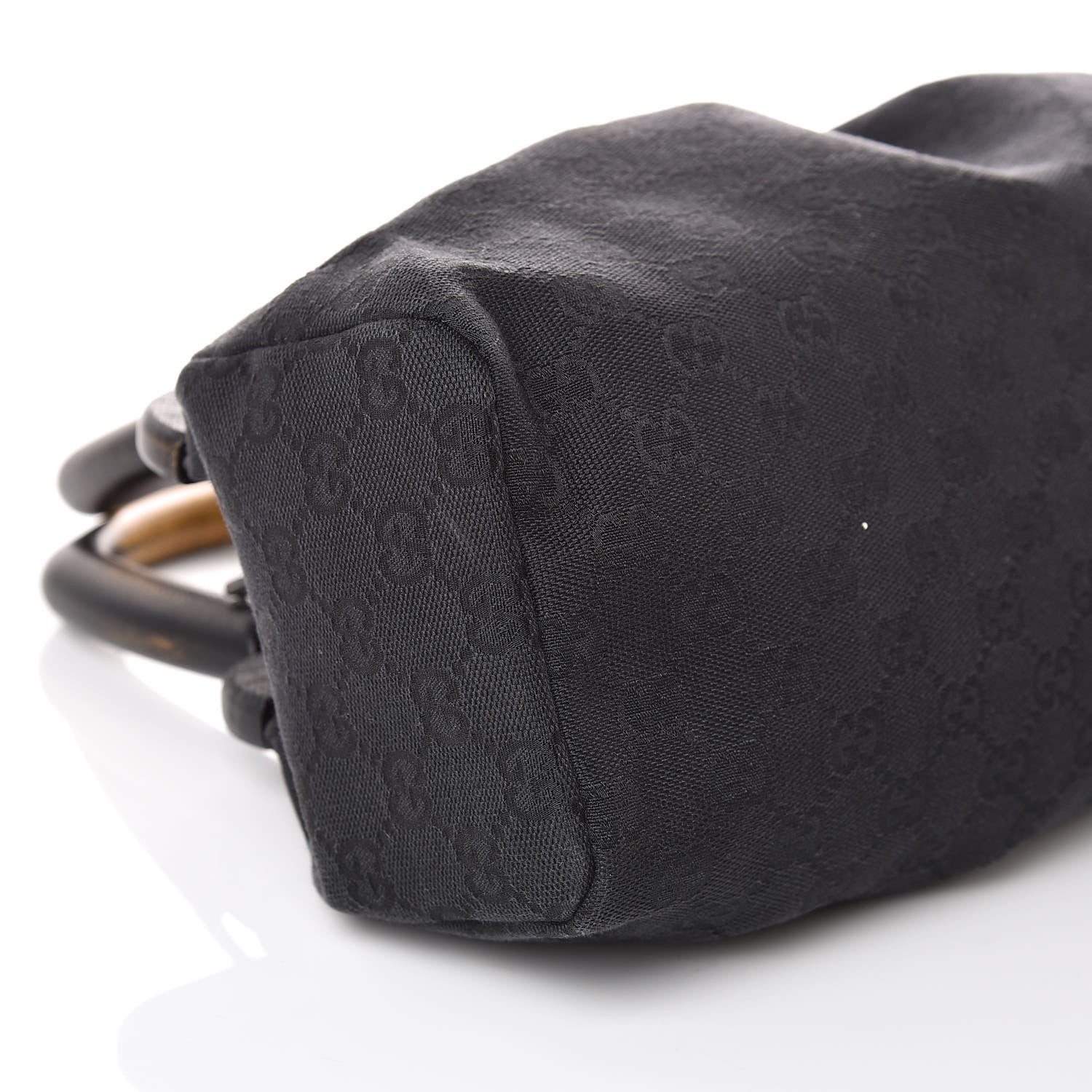 Gucci Monogram Wood Handle Frame Doctor Bag Black 8 of 9