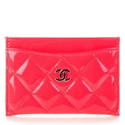 Chanel Patent Calfskin Quilted Card Holder Coral 1 of 8