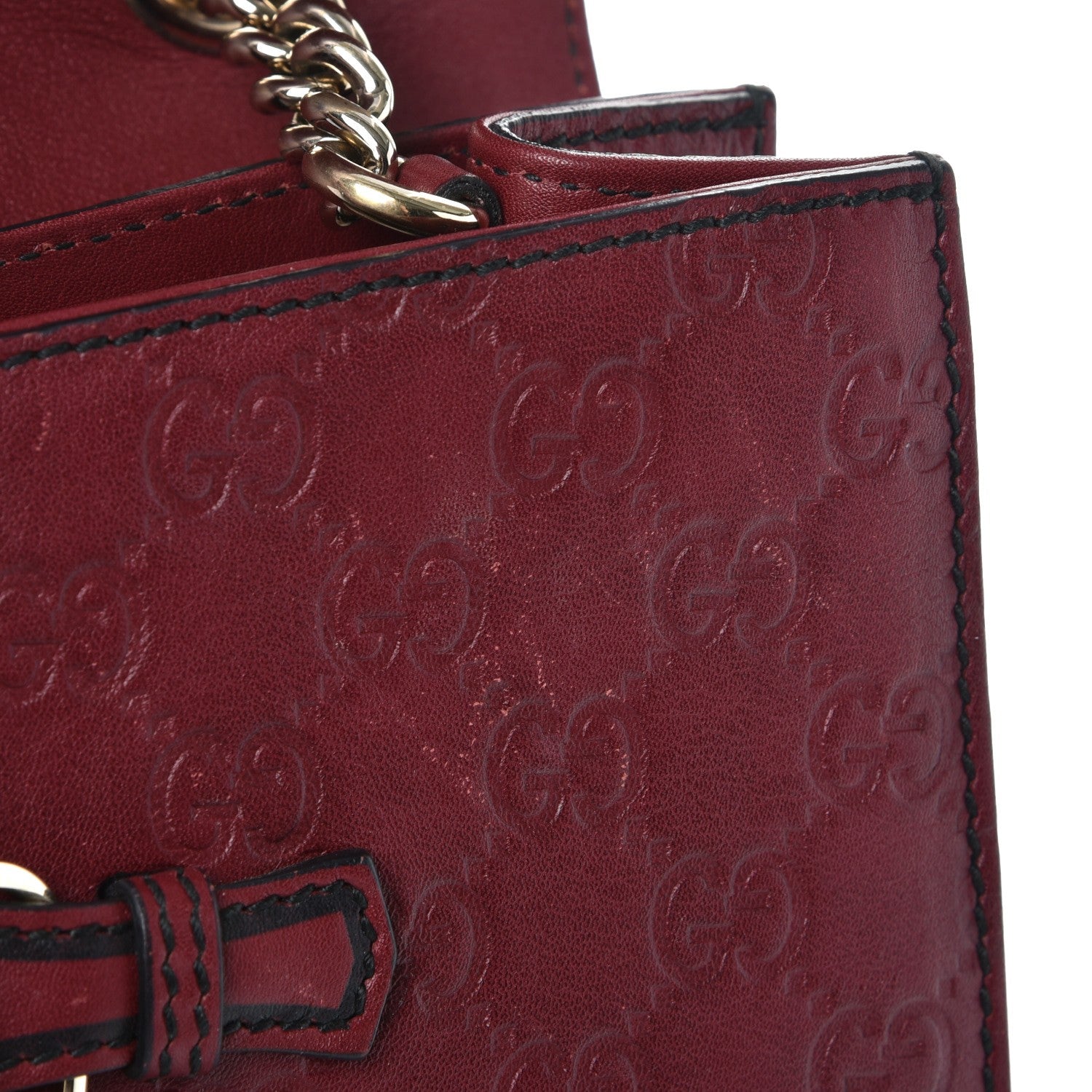 Gucci Soft Guccissima Medium Emily Chain Shoulder Bag Classic Ruby 12 of 12
