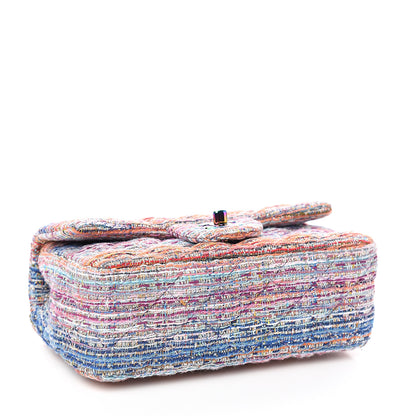Chanel Tweed Quilted Mini Rectangular Flap Blue Pink Orange 3 of 10