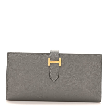 Hermes Grained Monsieur Bearn Gusset Wallet Gris Meyer 8 of 9