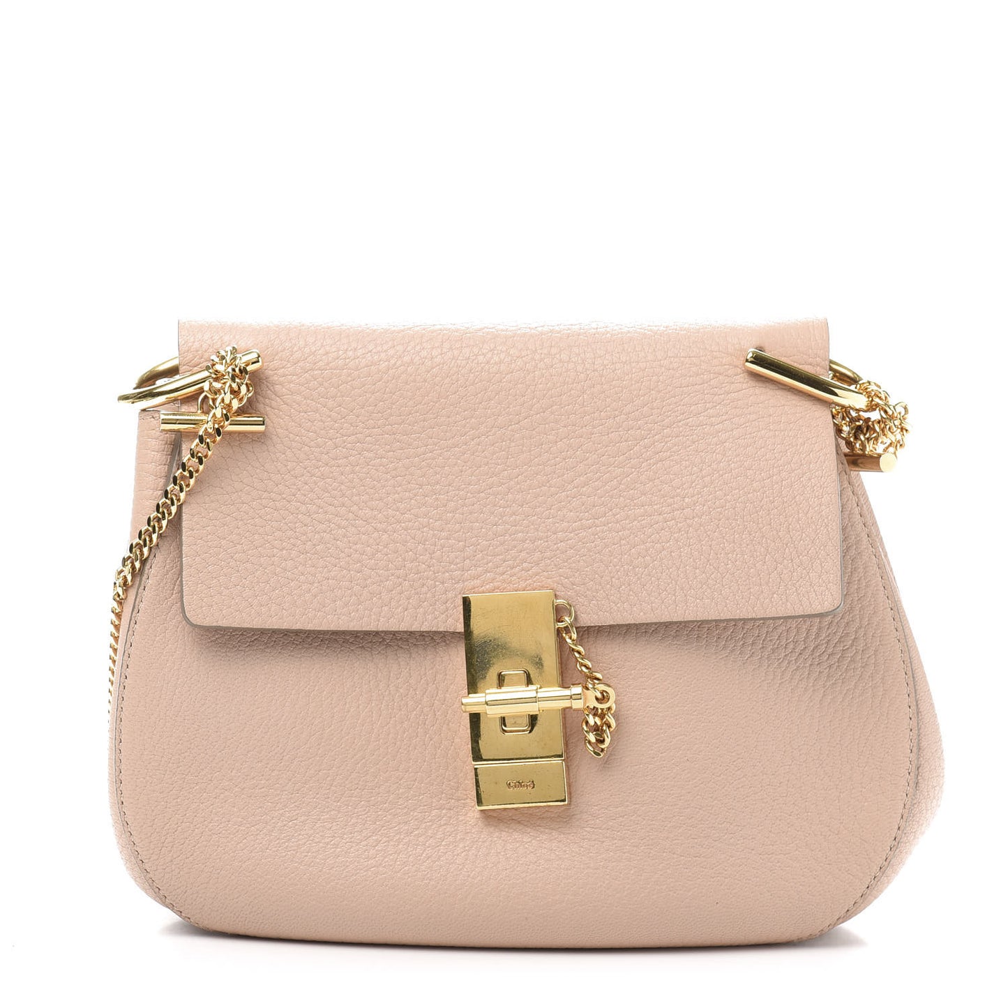 Grained Lambskin Drew Shoulder Bag Cement Pink
