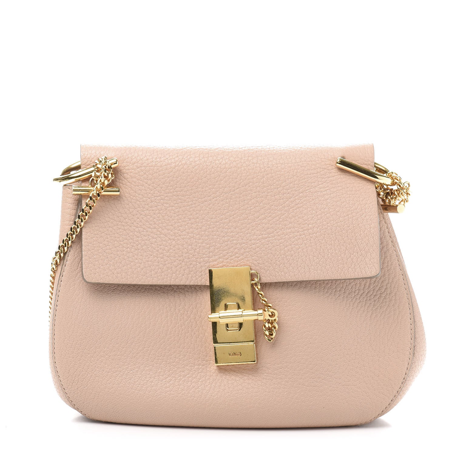Chloe Grained Lambskin Drew Shoulder Bag Cement Pink 1 of 9