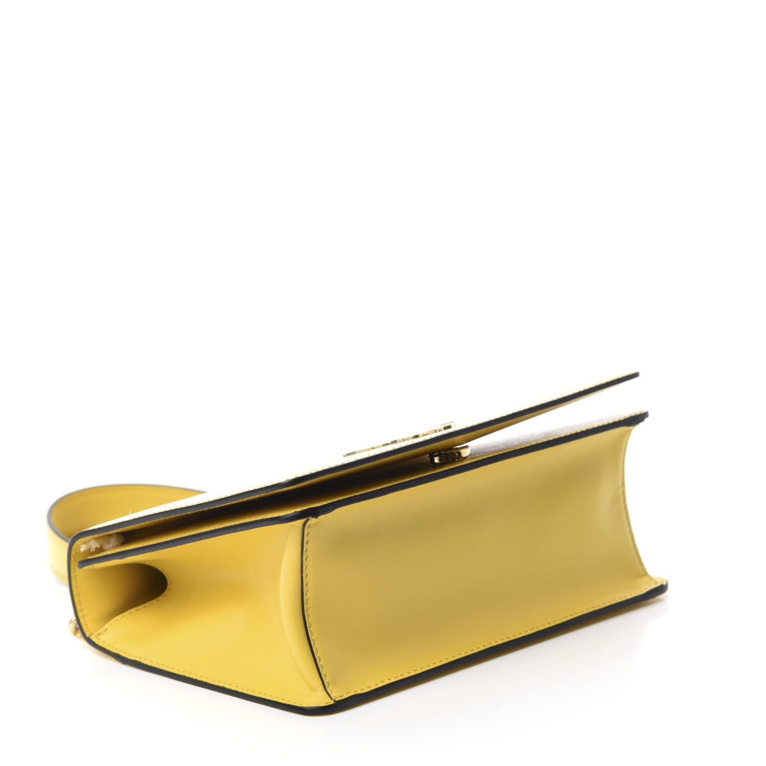 Prada Saffiano Vernice Chain Shoulder Bag Sole 4 of 9