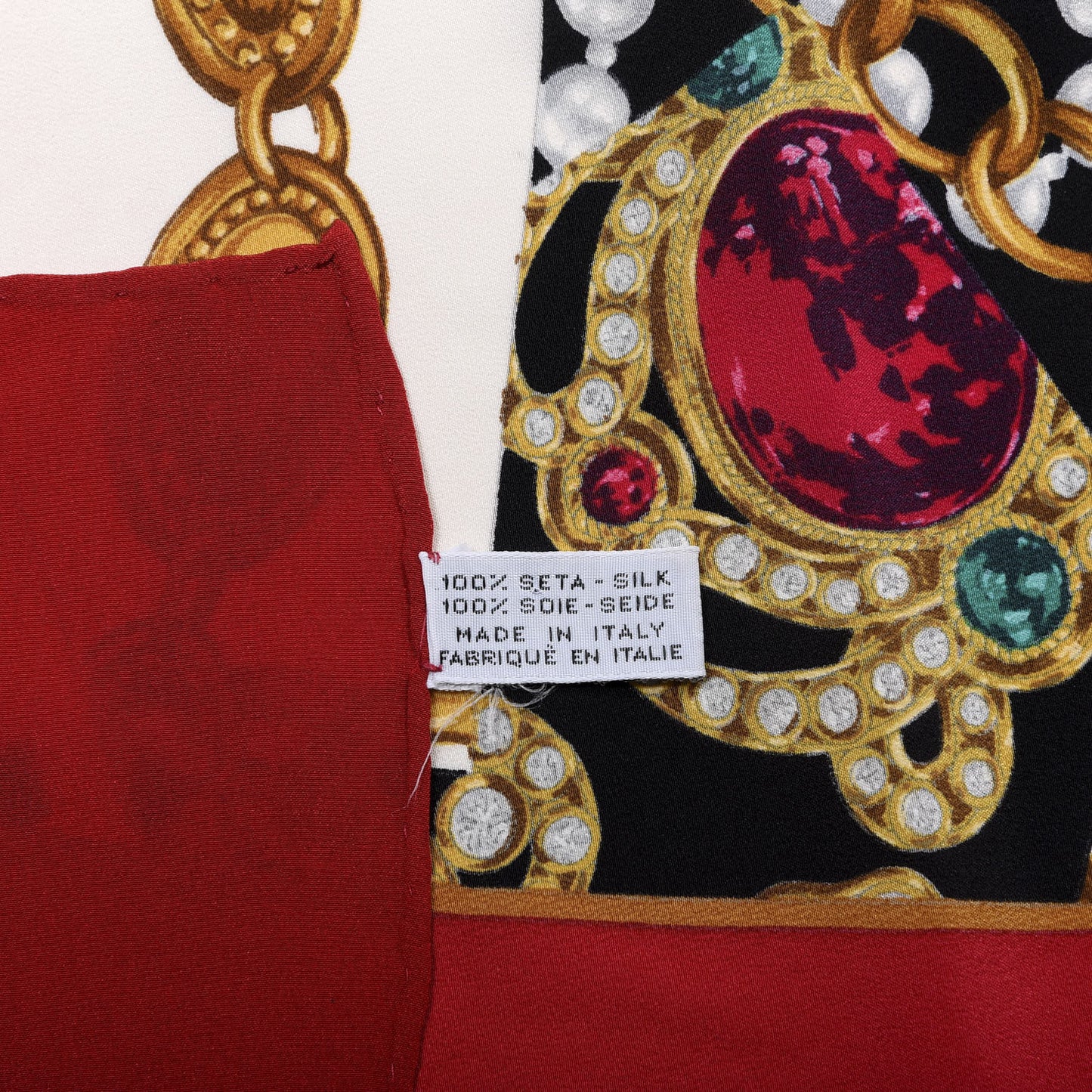 Silk CC Square Scarf Red