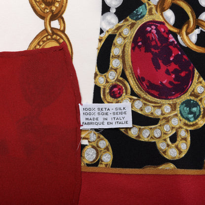 Chanel Silk CC Square Scarf Red 2 of 3