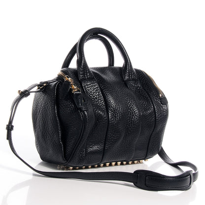 Alexander Wang Pebbled Leather Rockie Black w Pale Gold Hardware 3 of 7