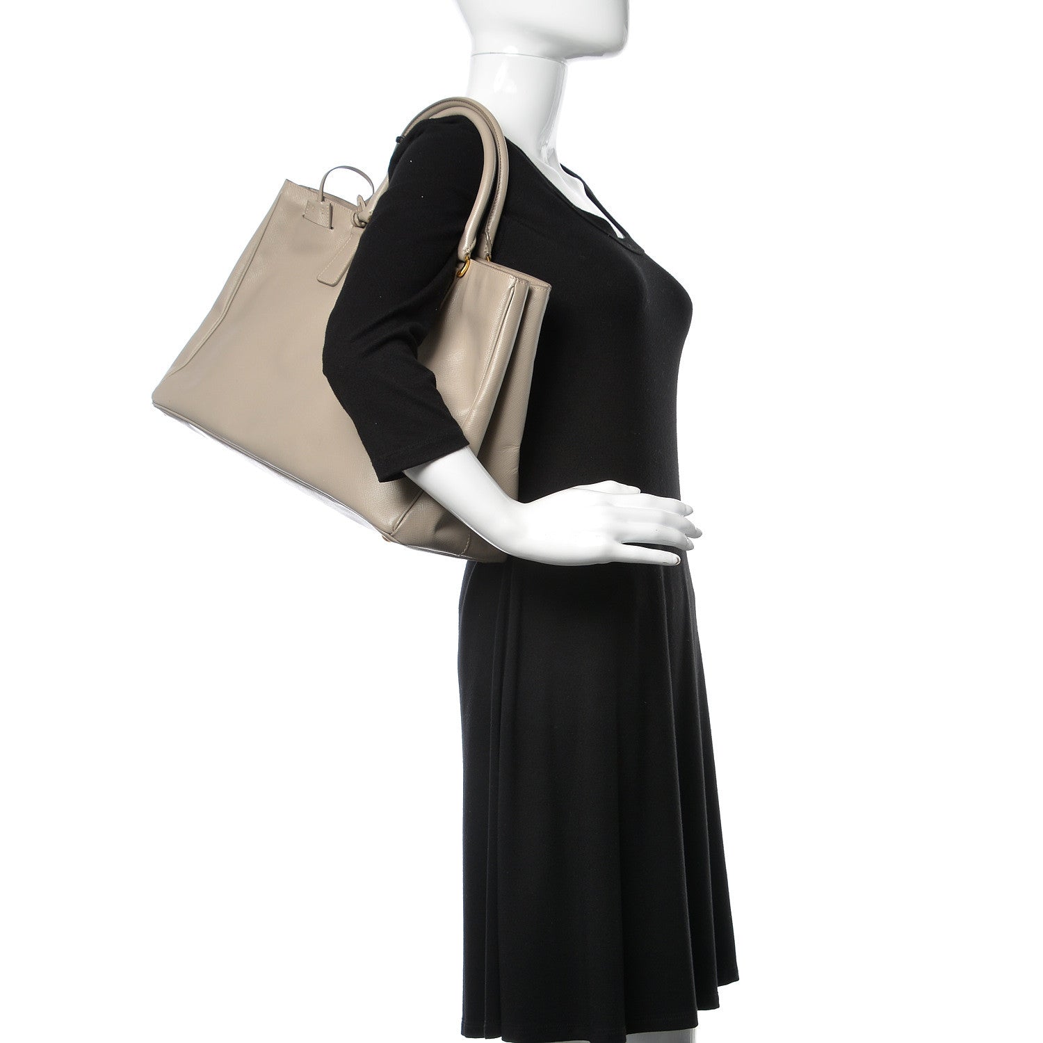 Prada Saffiano Lux Large Tote Argilla 2 of 12