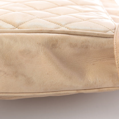 Chanel Lambskin Quilted Shopping Tote Beige 16 of 17