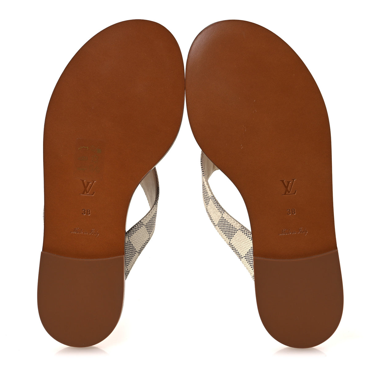 Damier Azur Sunny Flat Thong Sandals 38