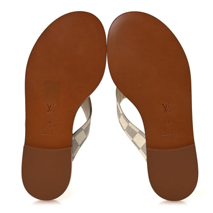 Louis Vuitton Damier Azur Sunny Flat Thong Sandals 38 7 of 11