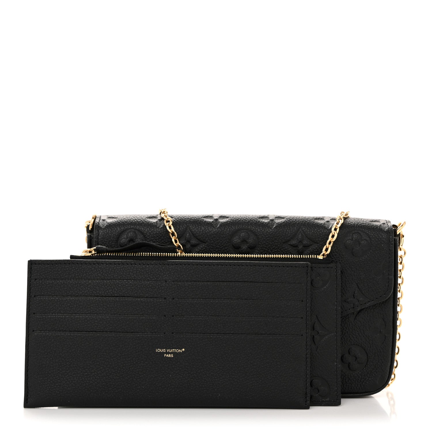 Louis Vuitton Empreinte Pochette Felicie Chain Wallet Black 3 of 11