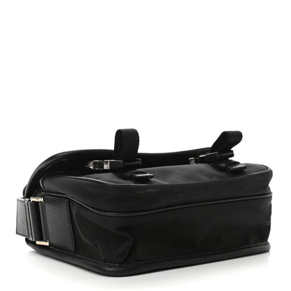 Prada Tessuto Nylon Saffiano Pocket Double Snap Buckle Messenger Shoulder Bag Black 4 of 11