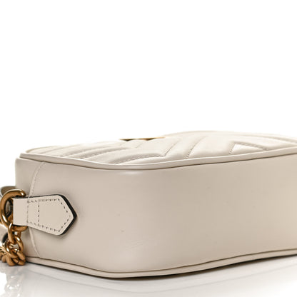 Gucci Calfskin Matelasse Mini GG Marmont Chain Shoulder Bag White 10 of 11
