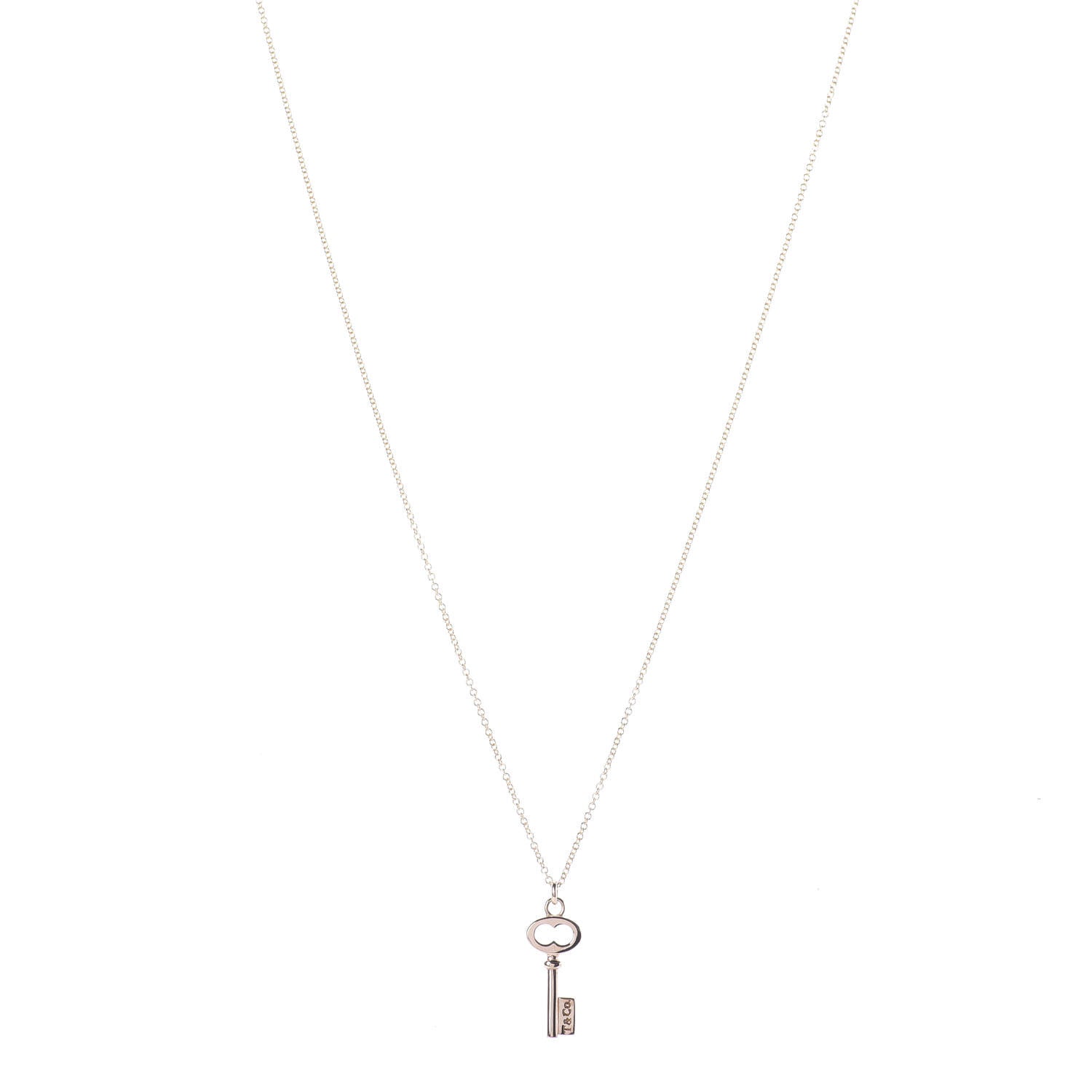 Tiffany 18K Rose Gold Mini Key Pendant Necklace 1 of 4