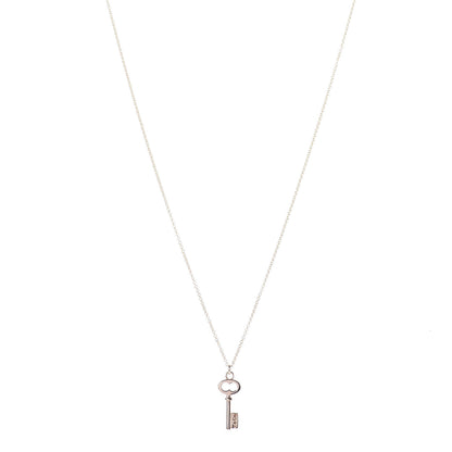 Tiffany 18K Rose Gold Mini Key Pendant Necklace 1 of 4