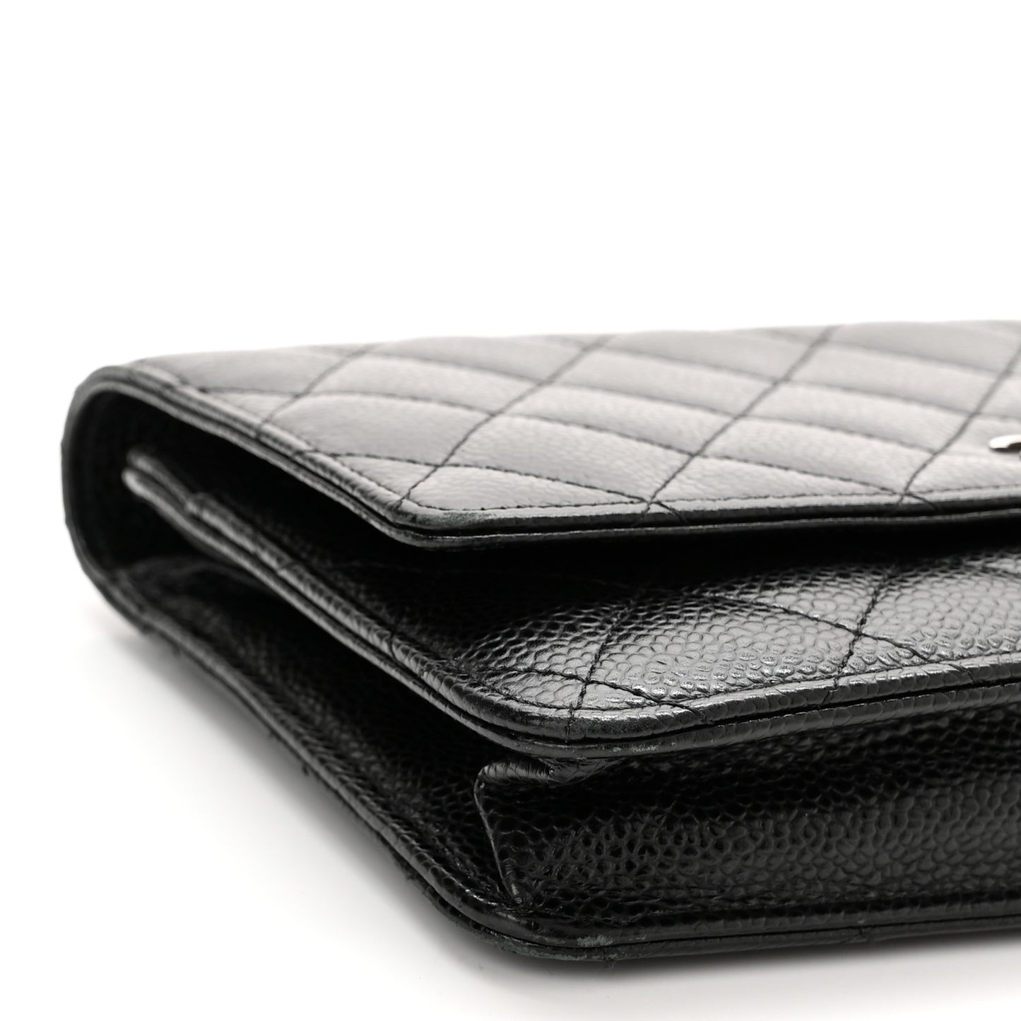 Caviar Quilted Wallet On Chain WOC Black
