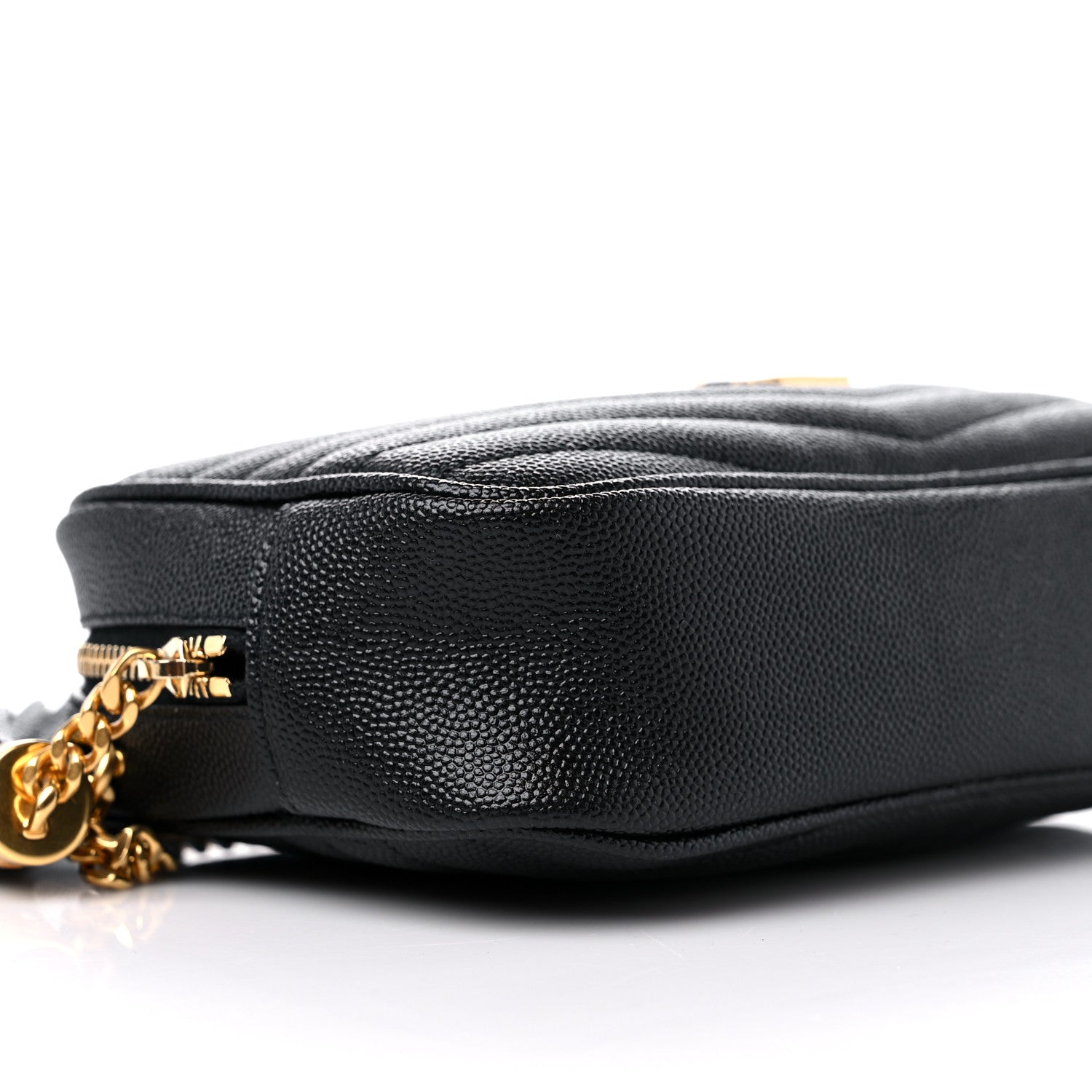 Saint Laurent Grain De Poudre Matelasse Monogram Mini Lou Camera Bag Black 8 of 9