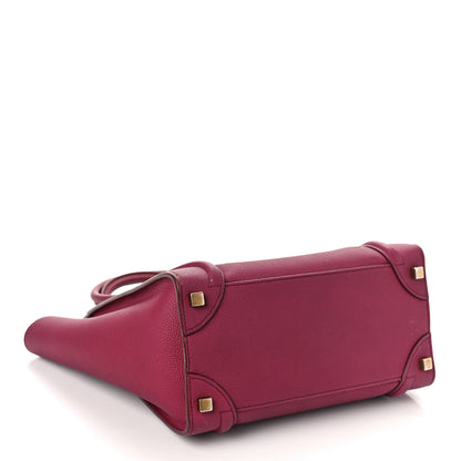 Celine Drummed Calfskin Micro Luggage Plum 4 of 11