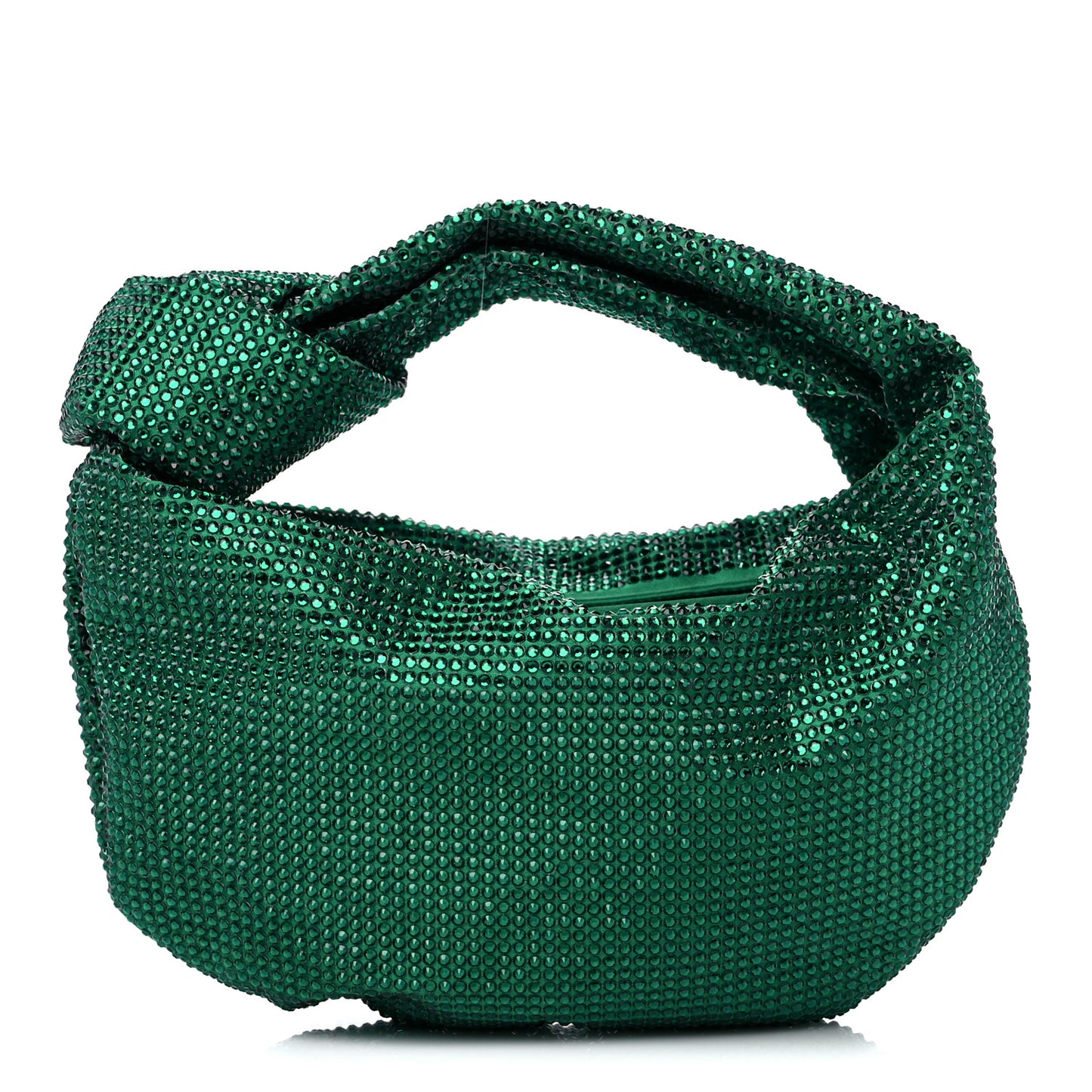 Crystal Embellished Satin Mini Hotfix Jodie Emerald