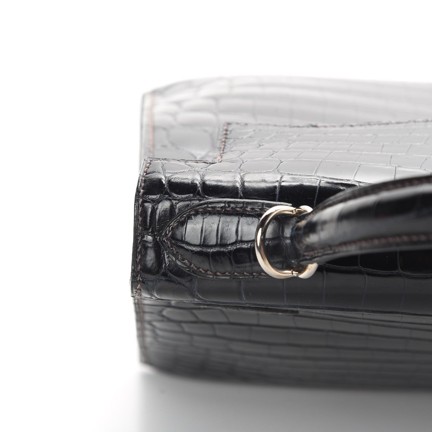 Shiny Niloticus Crocodile Kelly Sellier 28 Bleu Marine