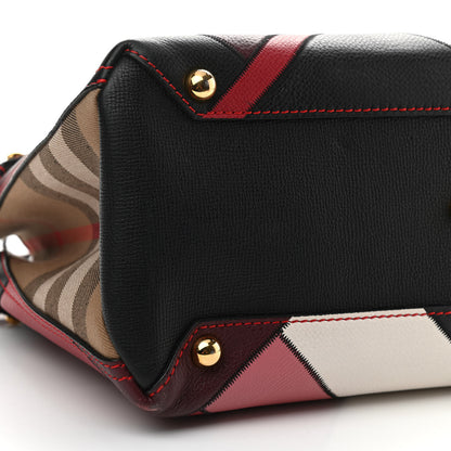 Burberry Grainy Calfskin Patchwork Medium Banner Tote Red Multicolor 9 of 13